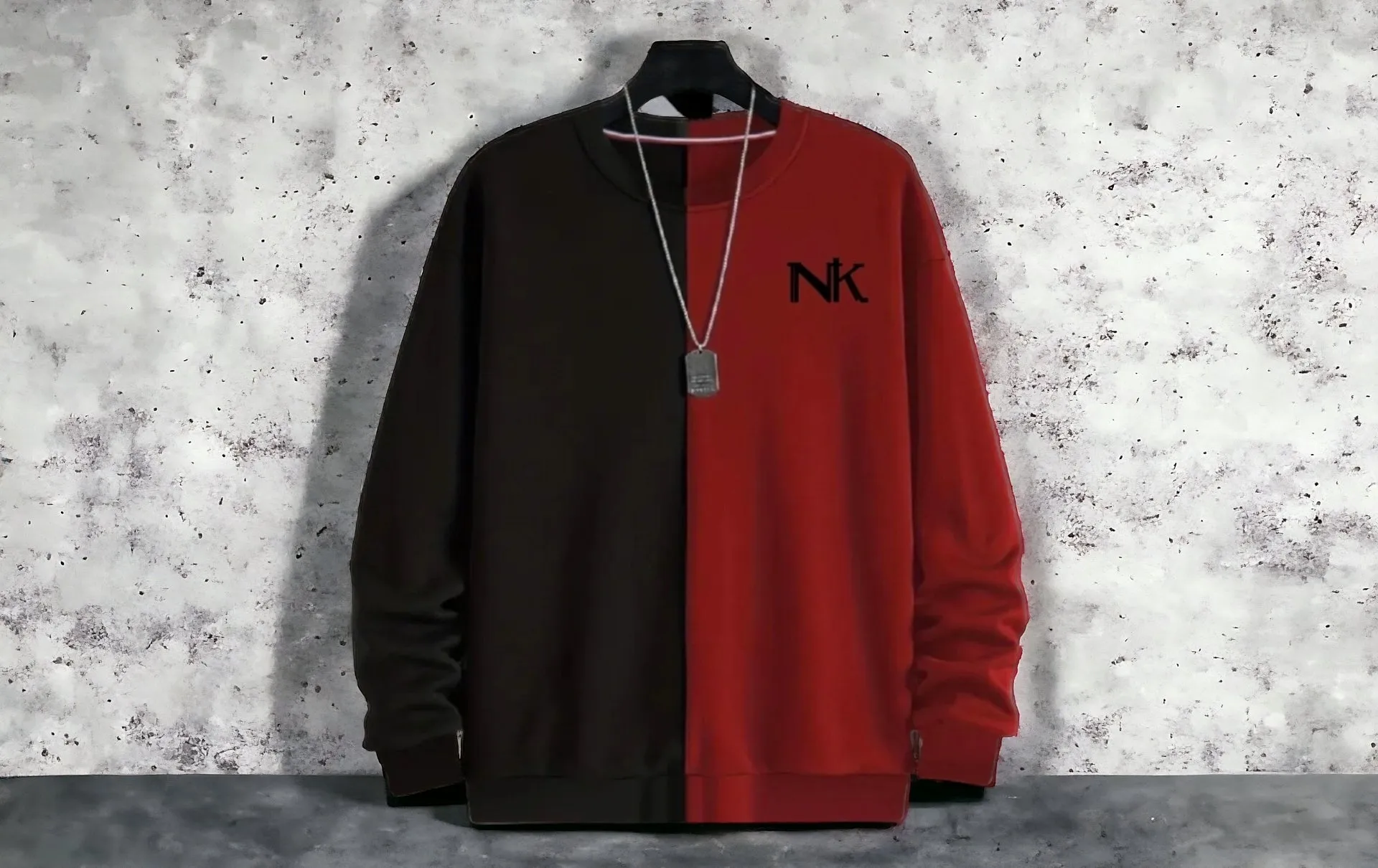 Nk pocket long sleeve two colour tshirt