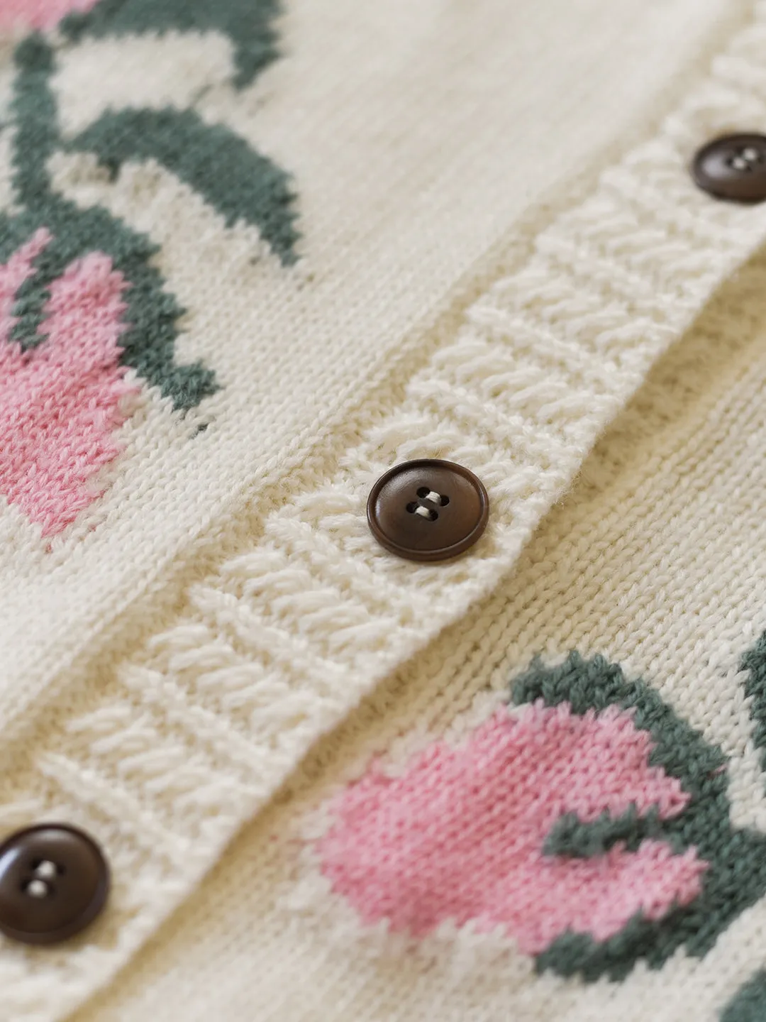 Noemi Rose Jacquard White Knit Cardigan