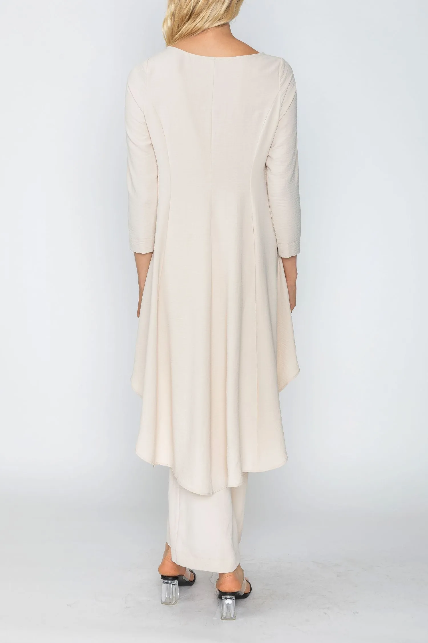 Oatmeal Boat-Neck High & Low Top