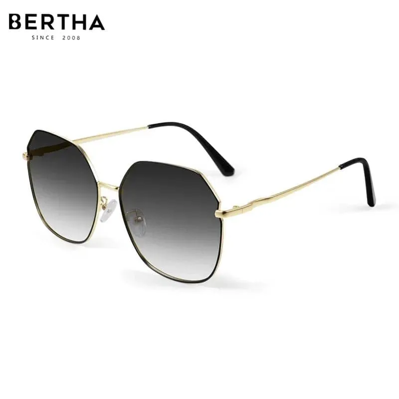 Polygon Polarized Sunglasses - Stylish UV400 Gradient Lens Alloy Frame Eyewear for Women, 56mm x 60mm