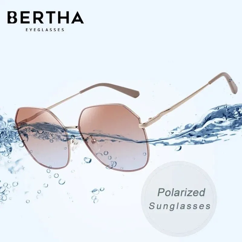 Polygon Polarized Sunglasses - Stylish UV400 Gradient Lens Alloy Frame Eyewear for Women, 56mm x 60mm