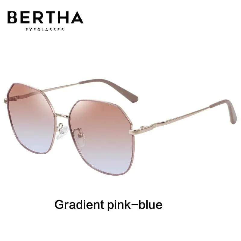 Polygon Polarized Sunglasses - Stylish UV400 Gradient Lens Alloy Frame Eyewear for Women, 56mm x 60mm