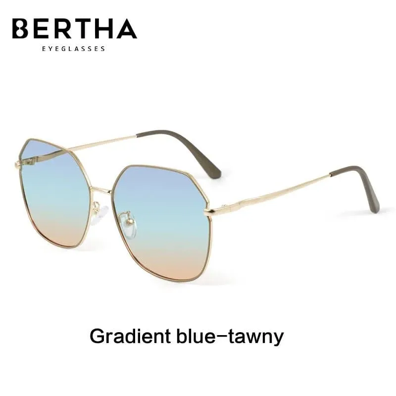 Polygon Polarized Sunglasses - Stylish UV400 Gradient Lens Alloy Frame Eyewear for Women, 56mm x 60mm
