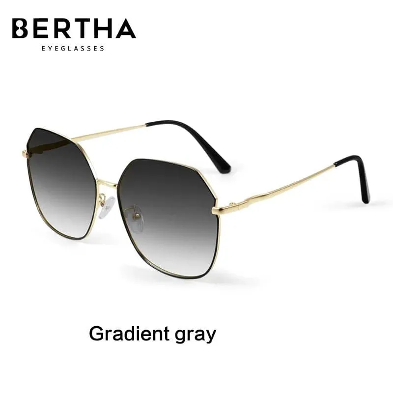 Polygon Polarized Sunglasses - Stylish UV400 Gradient Lens Alloy Frame Eyewear for Women, 56mm x 60mm