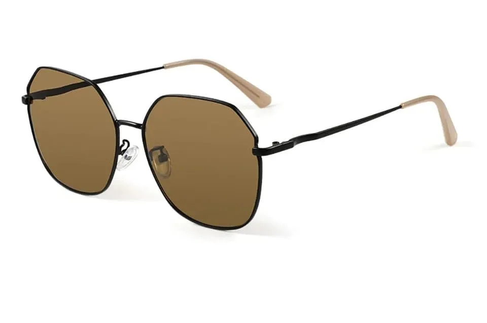Polygon Polarized Sunglasses - Stylish UV400 Gradient Lens Alloy Frame Eyewear for Women, 56mm x 60mm