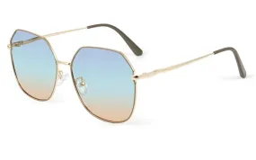 Polygon Polarized Sunglasses - Stylish UV400 Gradient Lens Alloy Frame Eyewear for Women, 56mm x 60mm