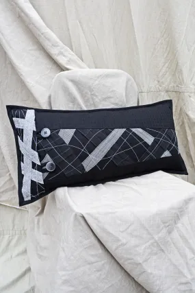 RECTANGLE APPLIQUE CUSHION - ONYX DOVE