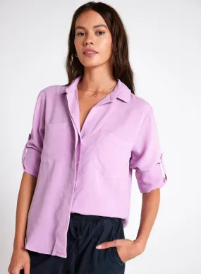Split Back Button Down - Orchid Blush