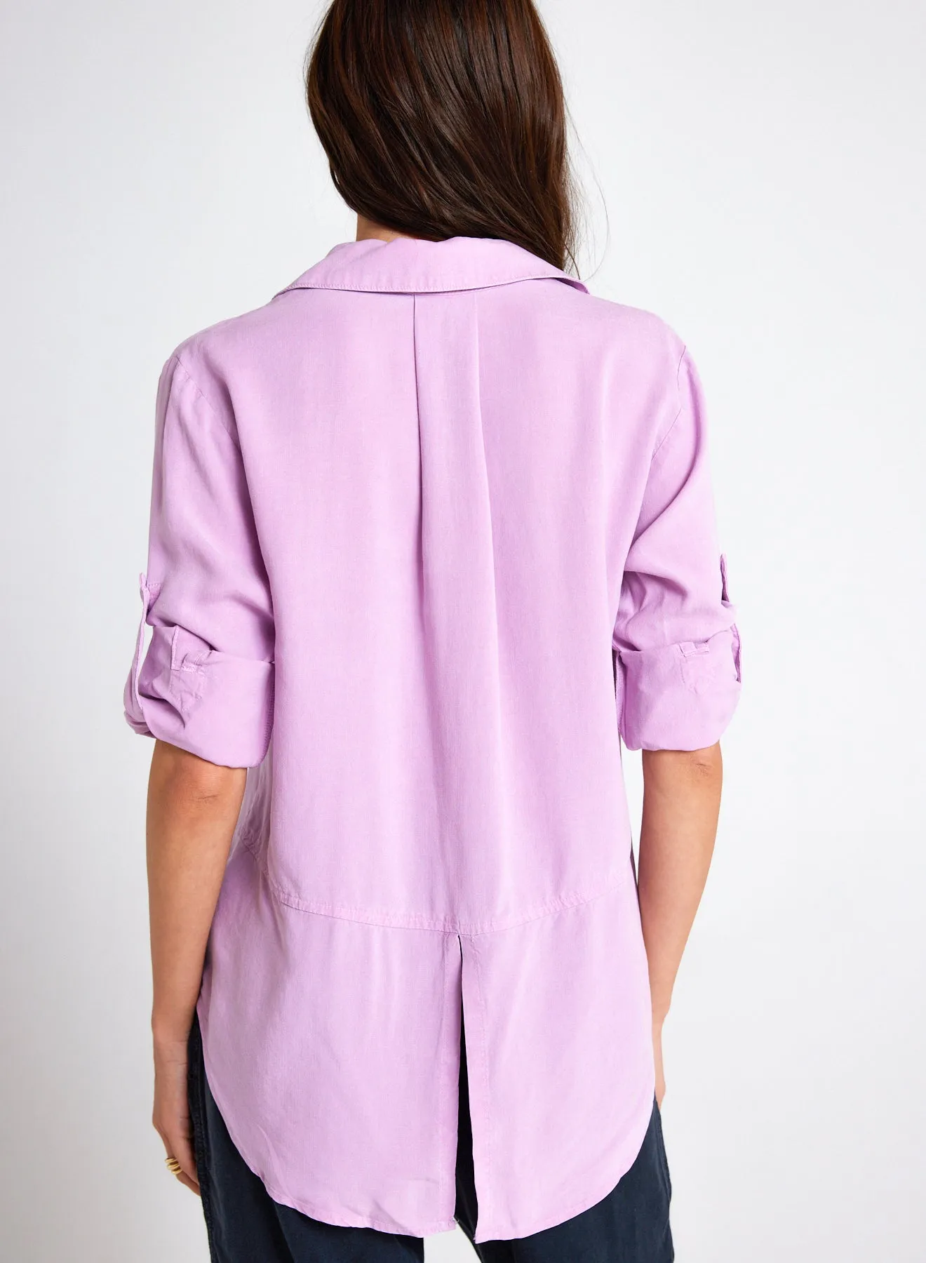 Split Back Button Down - Orchid Blush