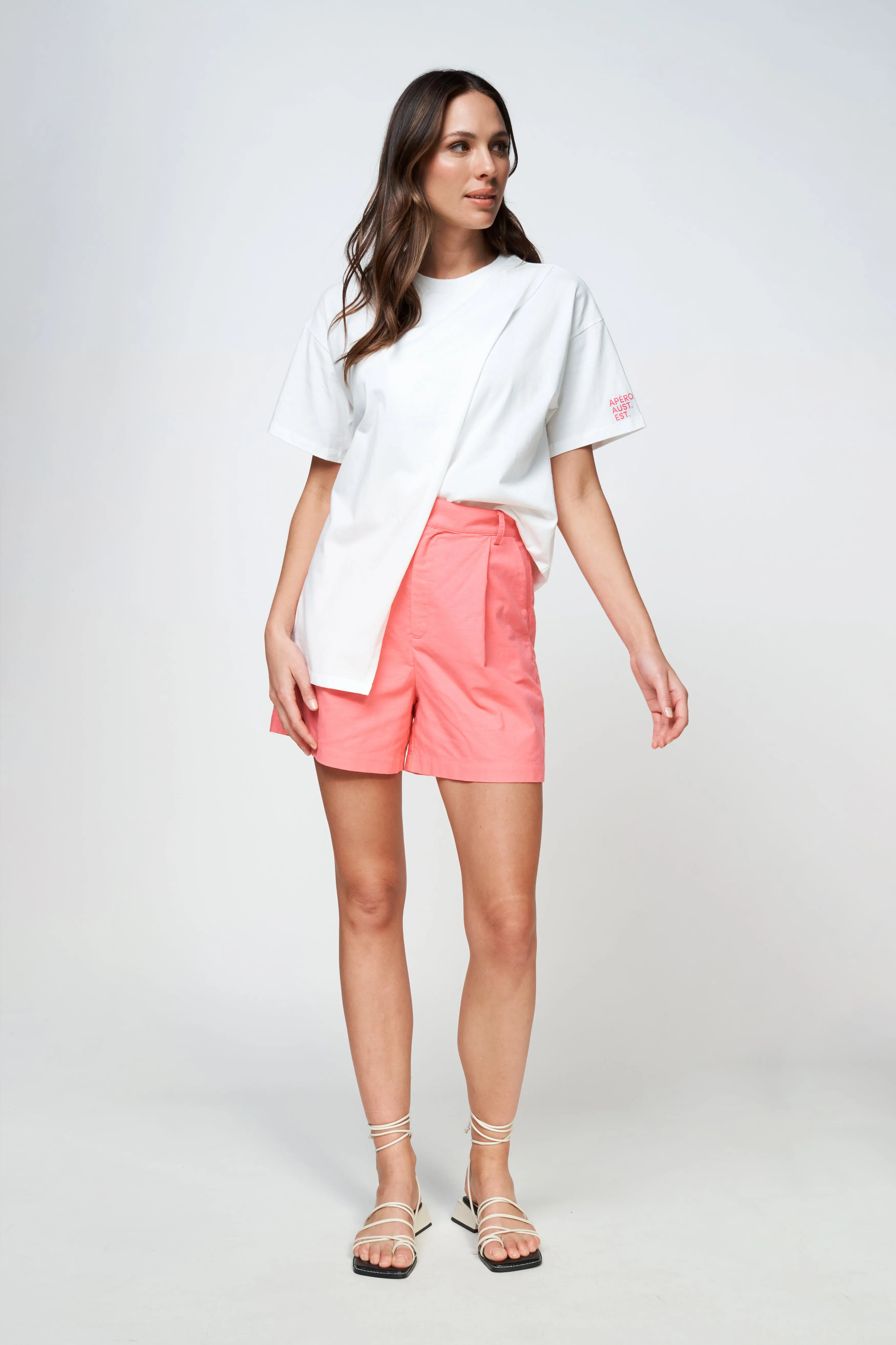 Staple Longline Wrap Tee - White