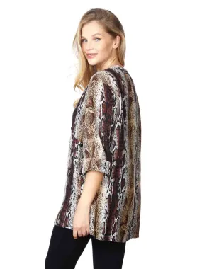 Tianello  "Python" Print  Sueded Cupro "Diva' Blouse