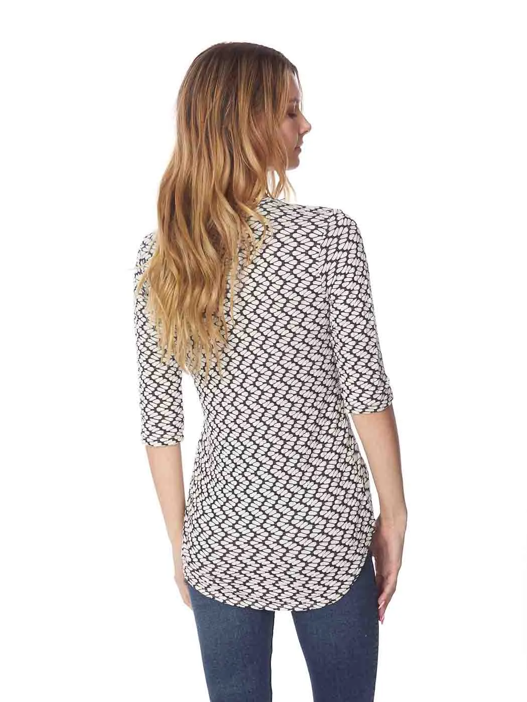 Tianello "Sylvia" Knit Jacquard L.S. "Koi" Tunic
