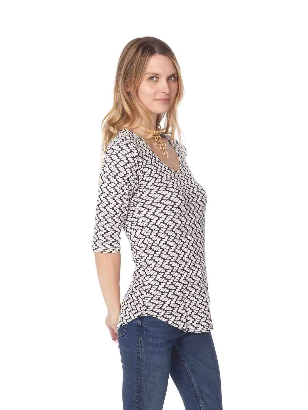 Tianello "Sylvia" Knit Jacquard L.S. "Koi" Tunic