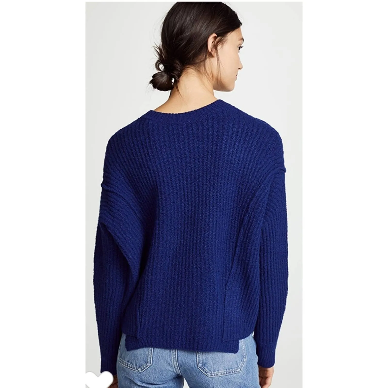 Vince Overlap Panel Wool Blend Sweater Ink Medium