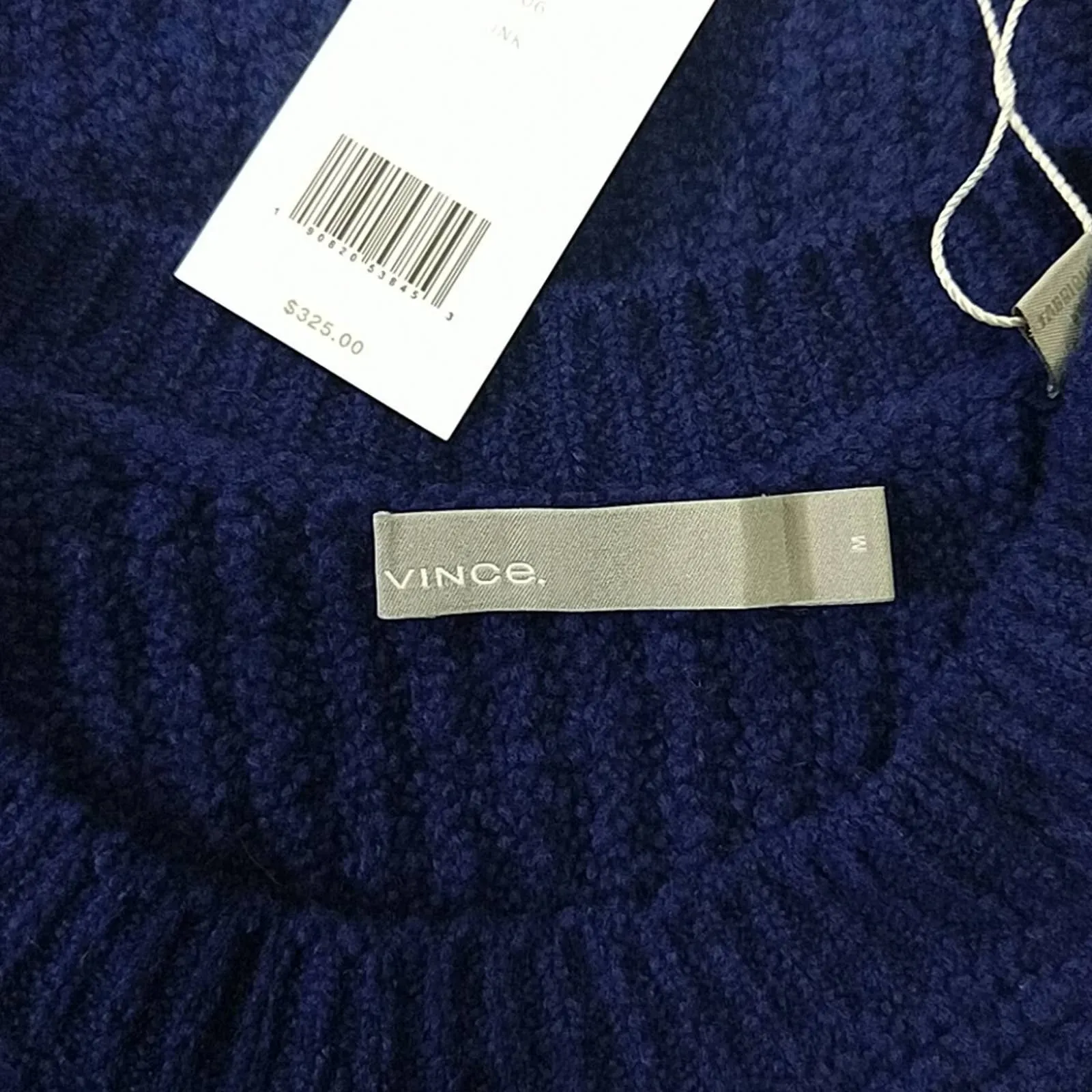 Vince Overlap Panel Wool Blend Sweater Ink Medium
